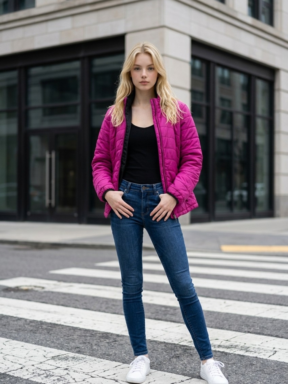 Lands' End Women's Packable Quilted Puffer Jacket in Fuchsia